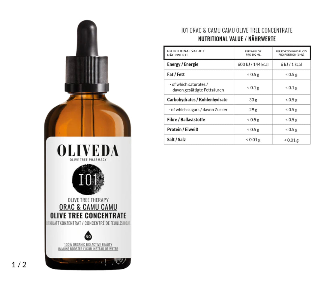 I01
ORAC & CAMU CAMU OLIVE LEAF CONCENTRATE