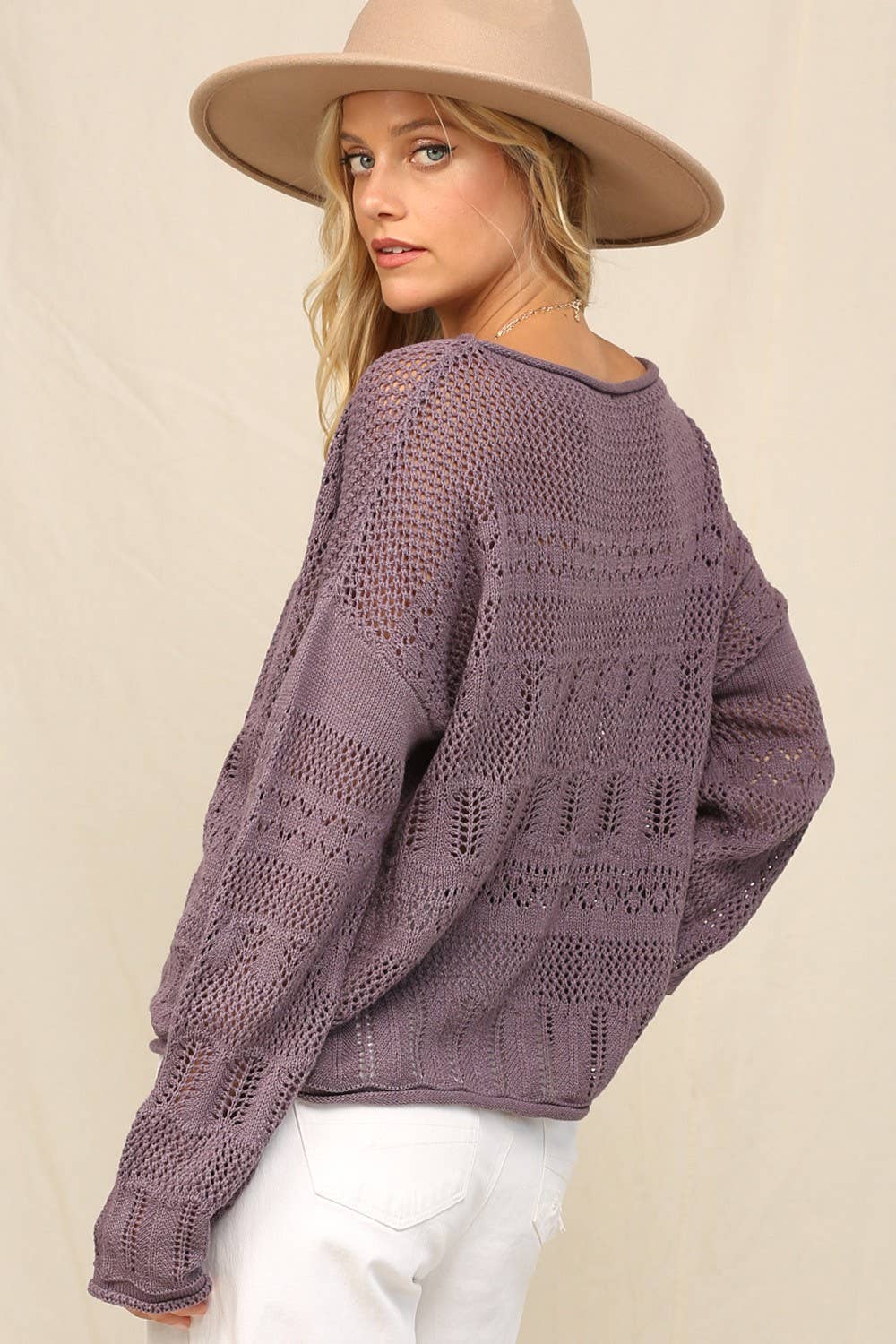 Sweater In Pointelle With Dolman
