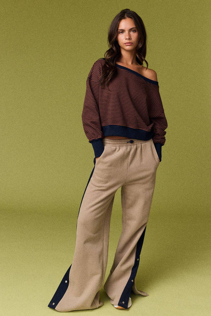 Amira Striped Lounge Sweatshirt