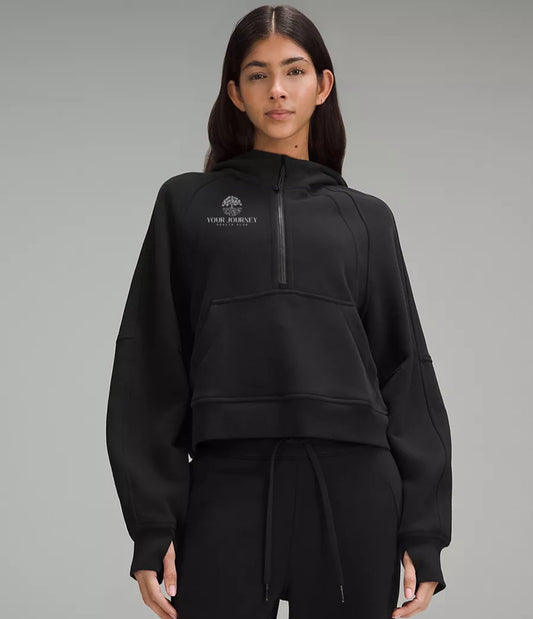 Branded Scuba Oversized Half-Zip Hoodie