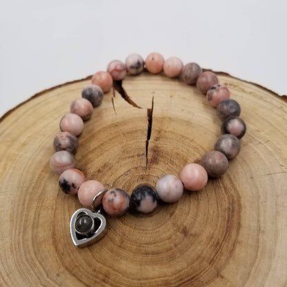 Natural Rhodonite Bracelet Valentine'S Day Gift For Wife