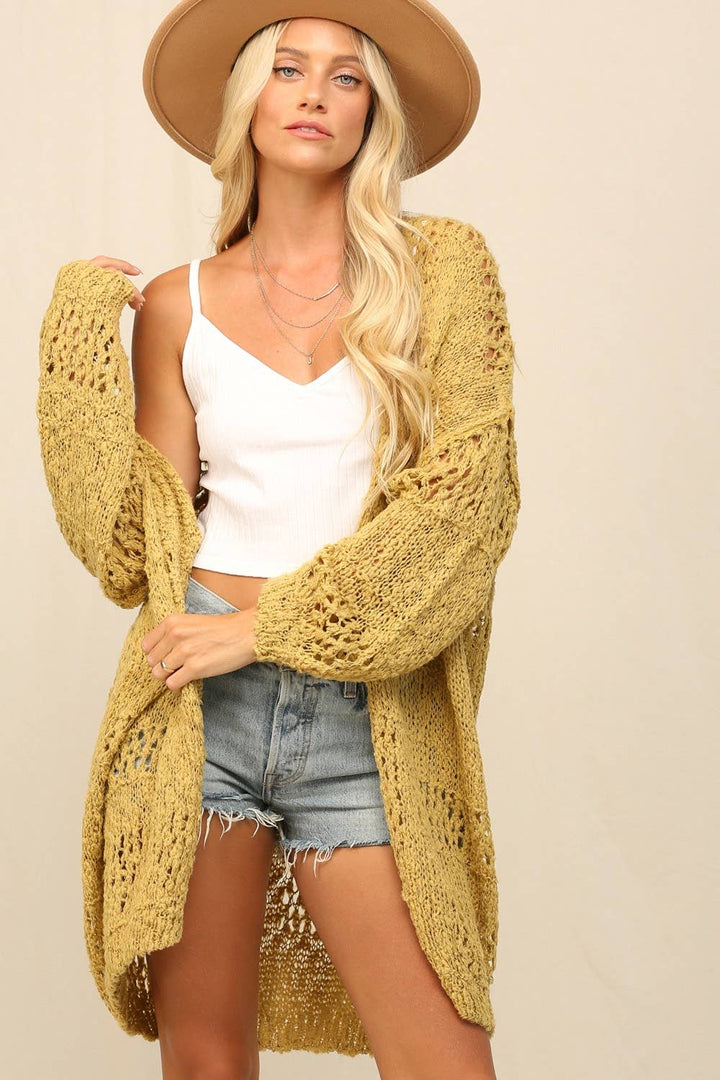 Oversized Cardigan With An Open Front Knit