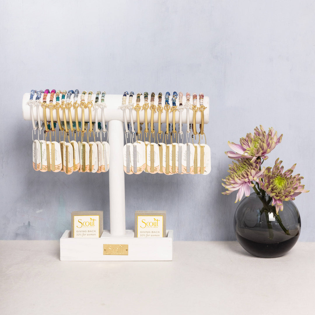 Hidden Message Bracelet - F♥cking Awesome/Aquamarine/Gold