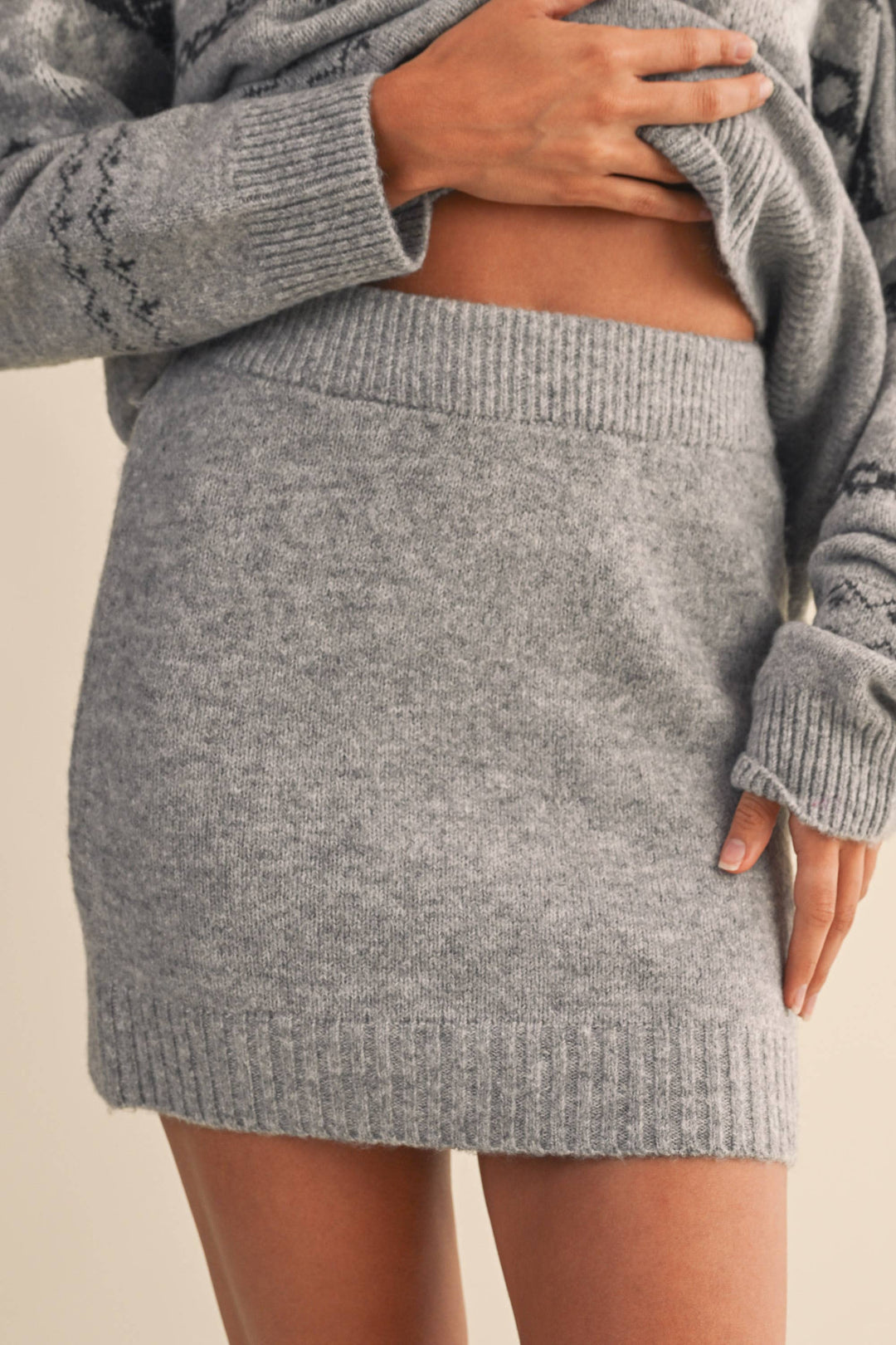 Reindeer off the shoulder sweater & skirt set