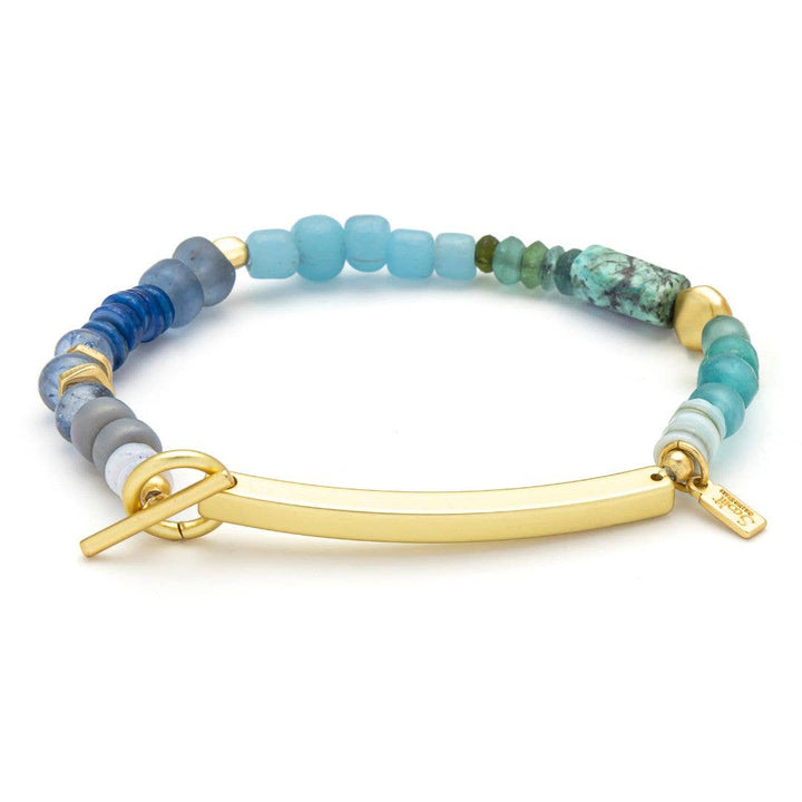 Hidden Message Bracelet - Brave/African Turquoise/Gold