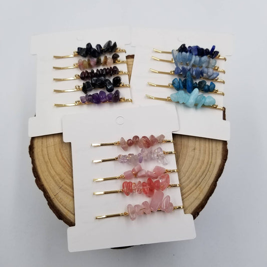 Natural Stone Crushed Stone Hair Pin Set