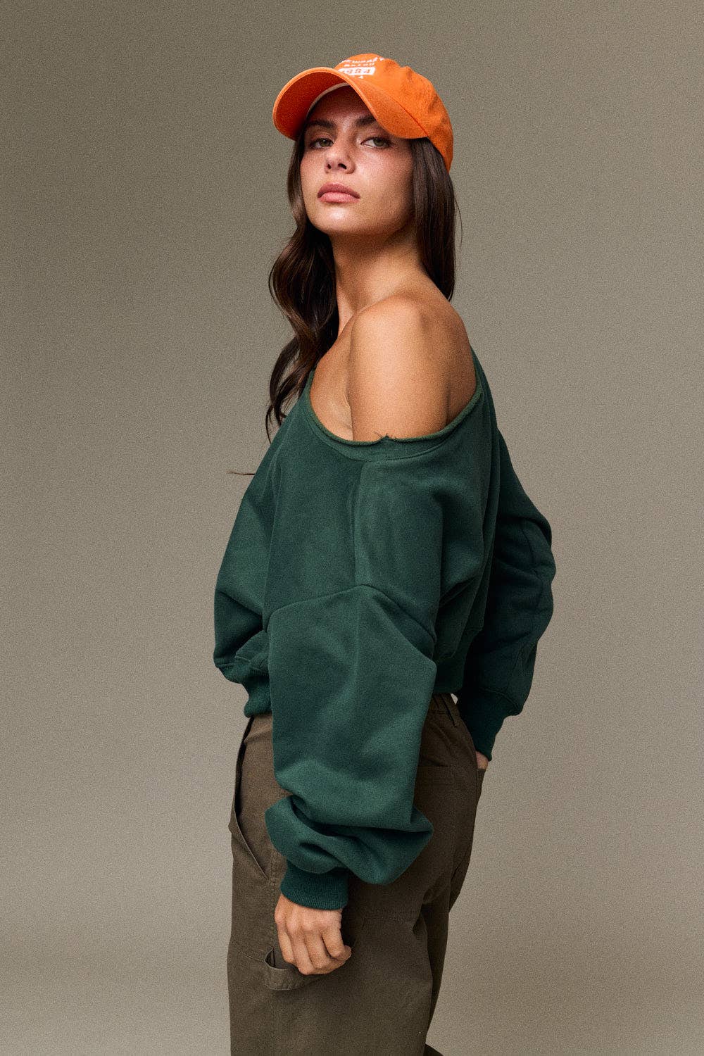 Alina Off Shoulder Cropped Sweatshirt