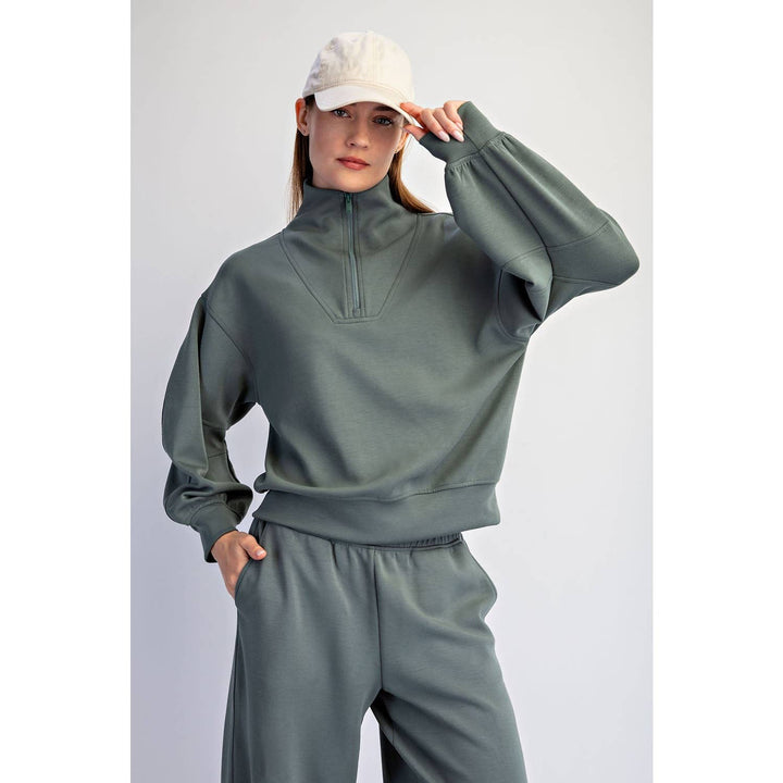 MODAL SCUBA QUARTER ZIP TOP