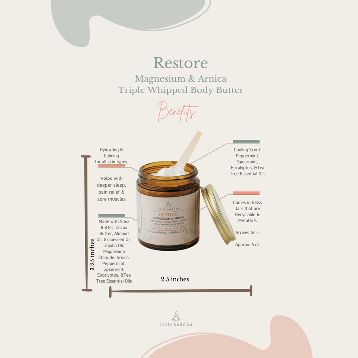 Cooling Magnesium Arnica Body Butter | Sore Muscles & Sleep