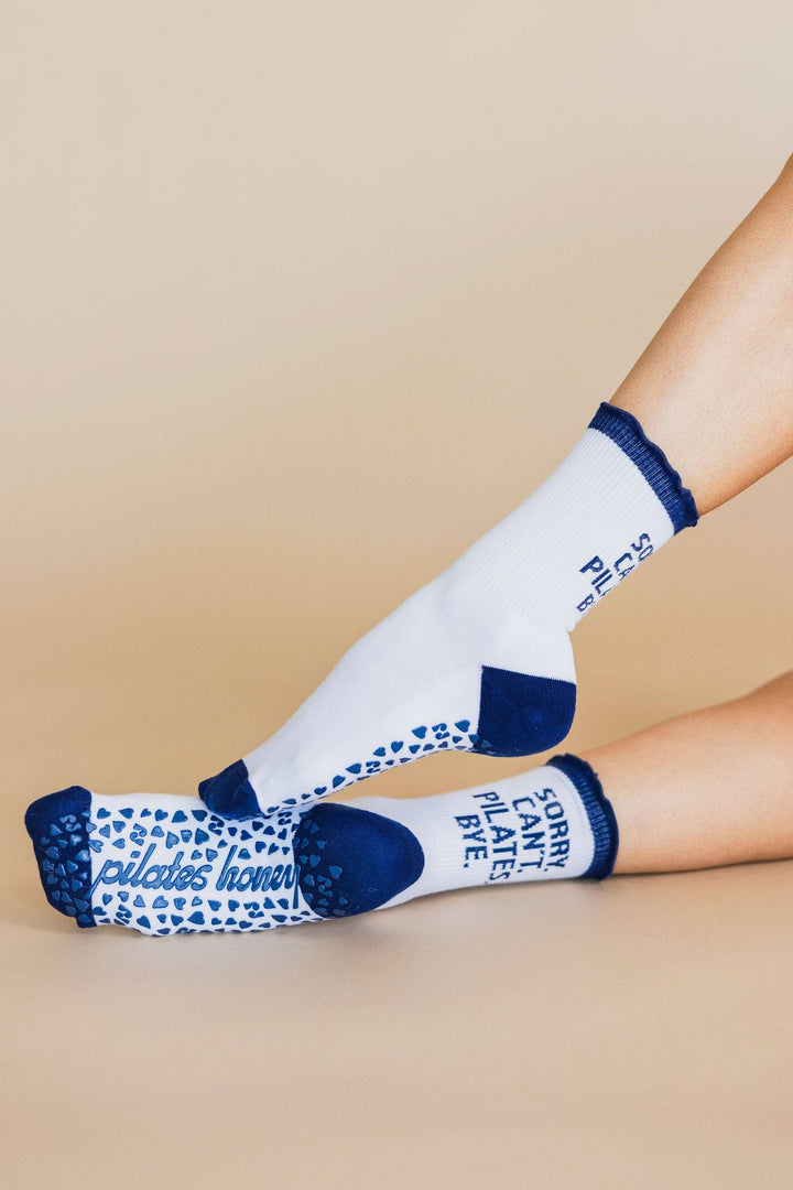 Sorry. Can't. Pilates. Bye. Ruffle Crew Grip Sock