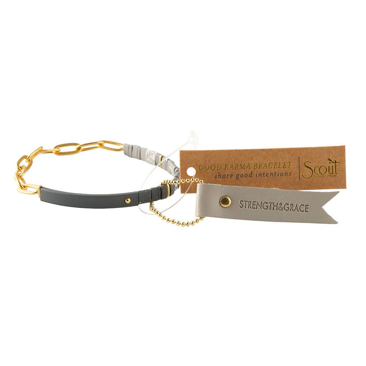 Good Karma Ombre w/Chain Bracelet - Strength & Grace Charcoal