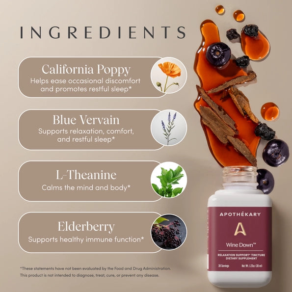 Wine Down™ - Stress & Sleep Aid Herbal Drops
