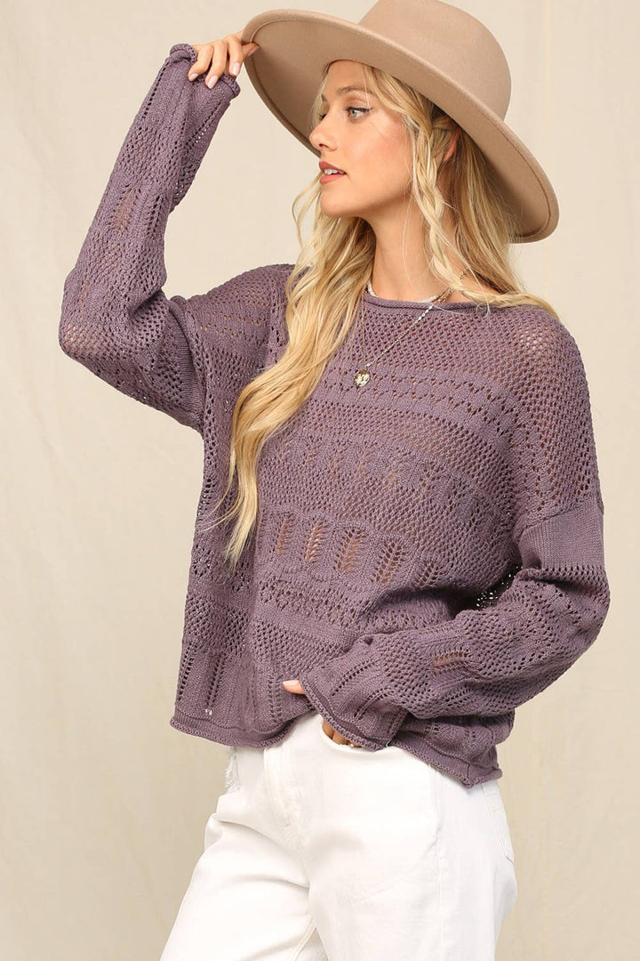 Sweater In Pointelle With Dolman