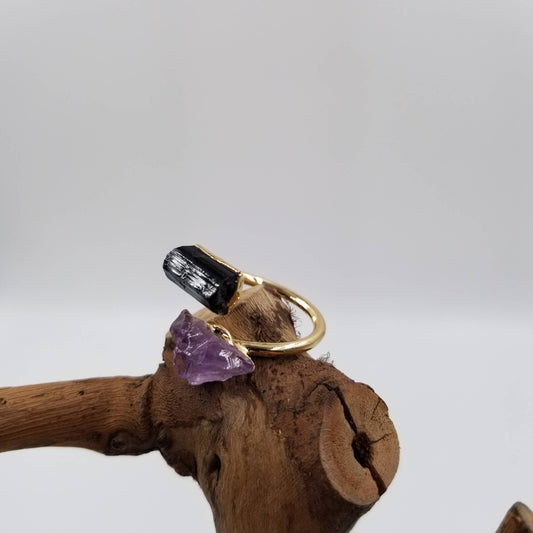 Natural Amethyst Adjustable Ring