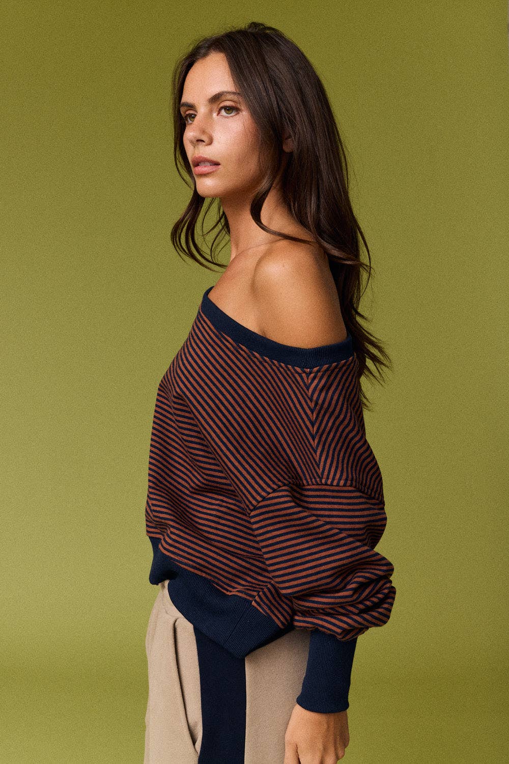 Amira Striped Lounge Sweatshirt
