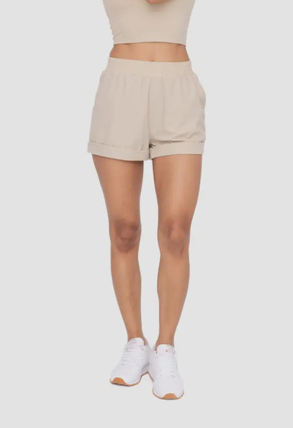 Venice Highwaist Athleisure Shorts with Cuffed Leg