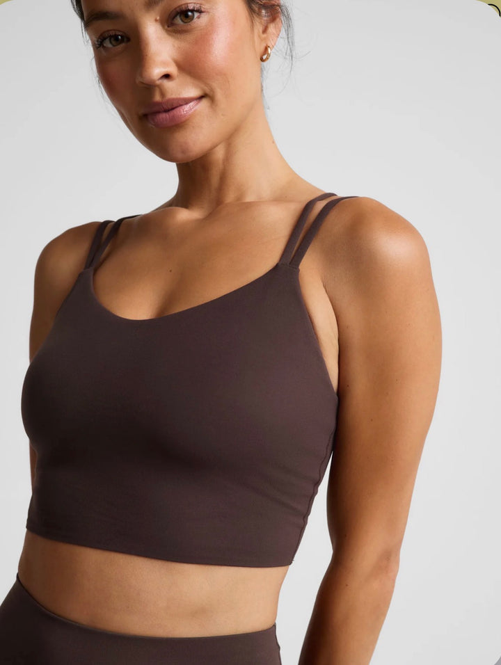 Beyond Yoga Glowzone Strappy Cropped tank cocoa plum