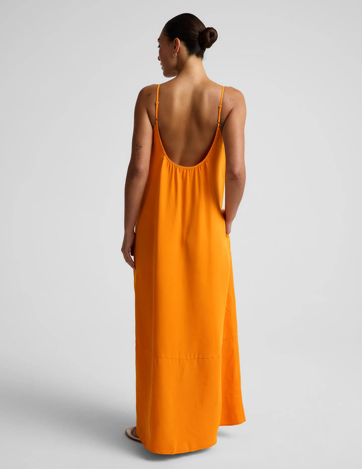 Beyond Yoga Sunkissed Cupro Maxi Dress Bright Citrus