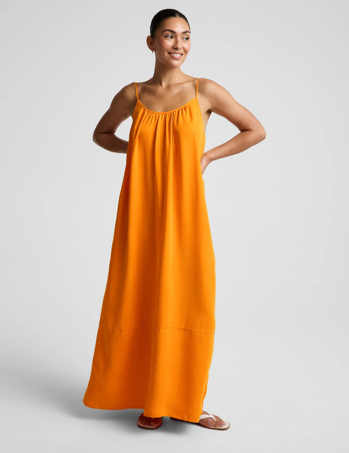 Beyond Yoga Sunkissed Cupro Maxi Dress Bright Citrus