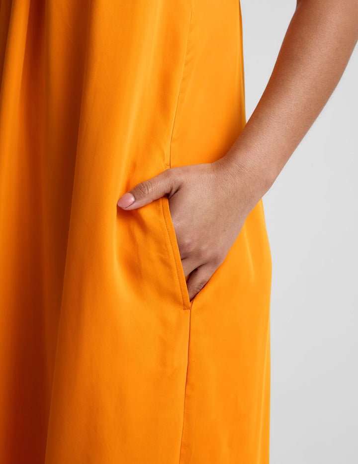Beyond Yoga Sunkissed Cupro Maxi Dress Bright Citrus