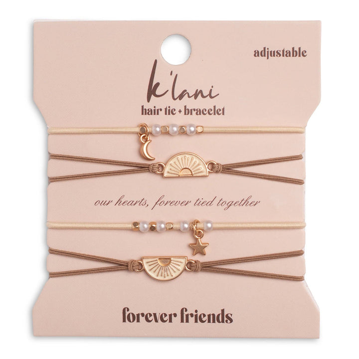 "Forever Friends" Nutral Sun Friendship Hair Tie Bracelets