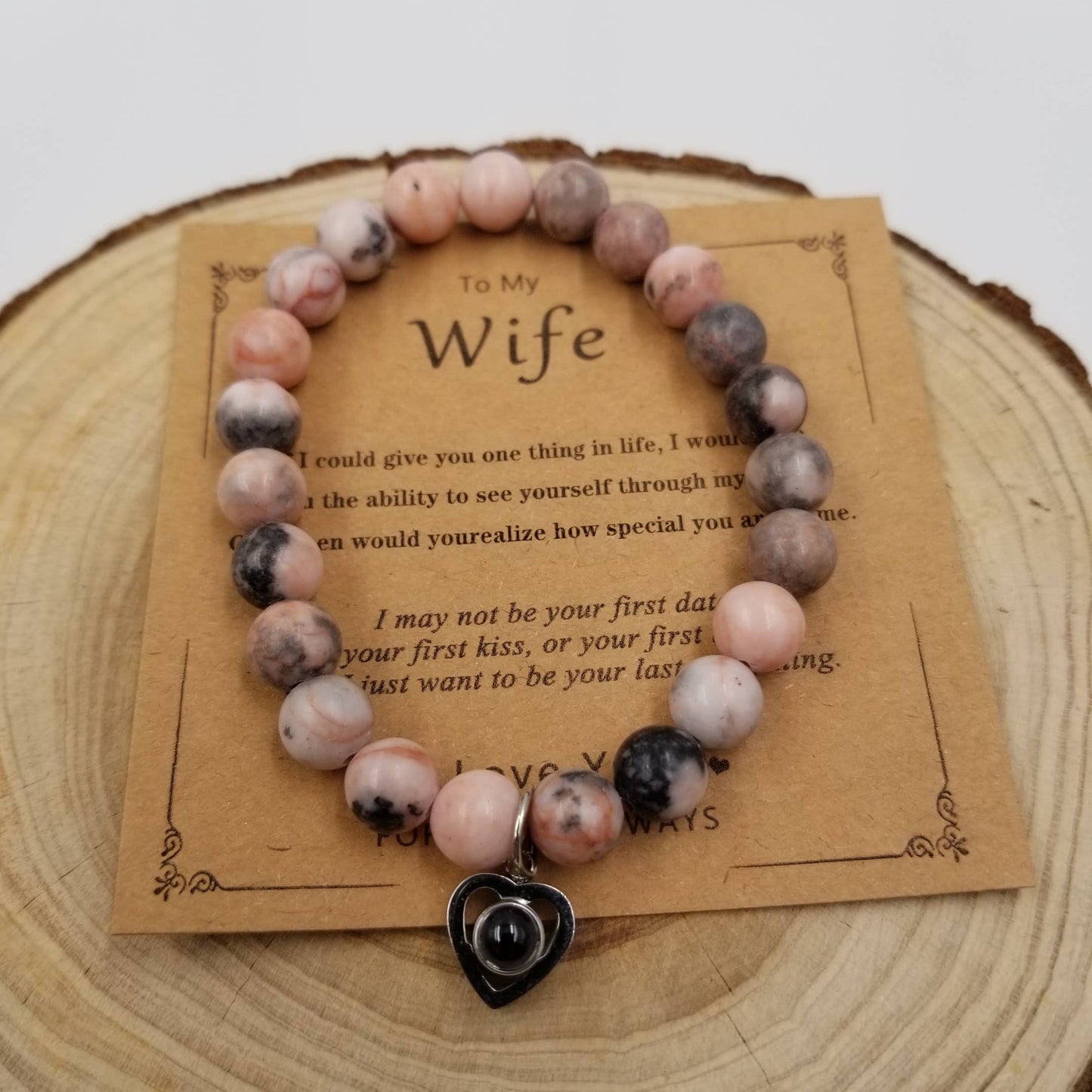 Natural Rhodonite Bracelet Valentine'S Day Gift For Wife