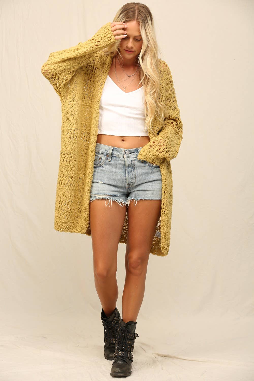 Oversized Cardigan With An Open Front Knit
