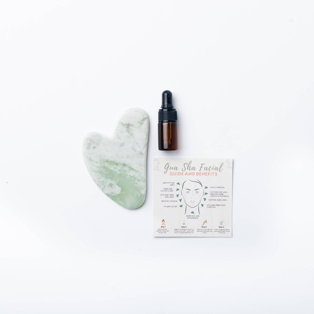 Jade Gua Sha Set for Lymphatic Drainage & Facial Sculpting