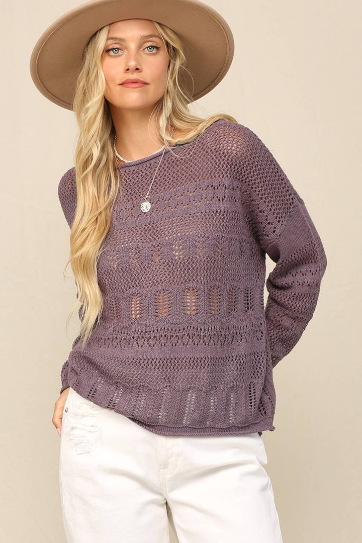 Sweater In Pointelle With Dolman
