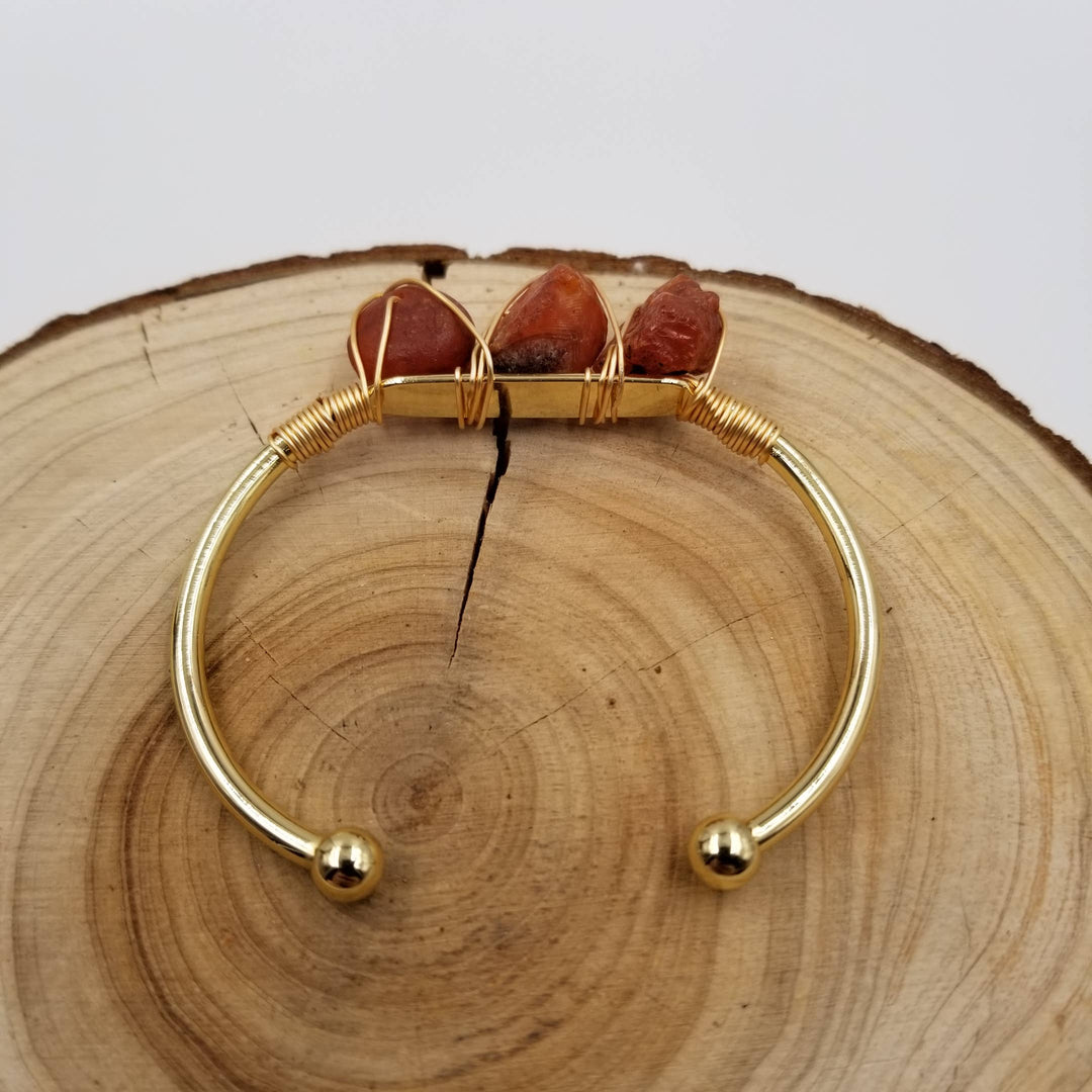 Natural Crystal Cuff Gem Stone Bangle