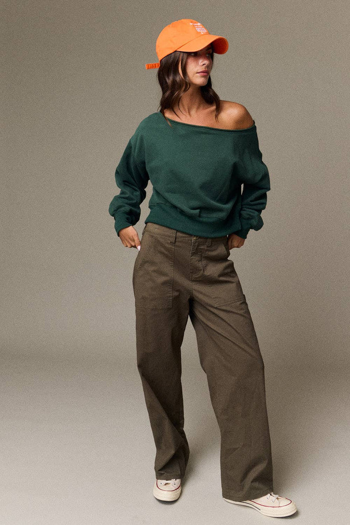 Alina Off Shoulder Cropped Sweatshirt