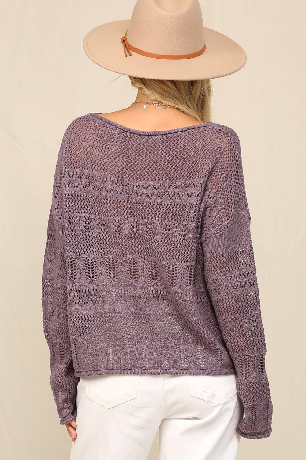 Sweater In Pointelle With Dolman