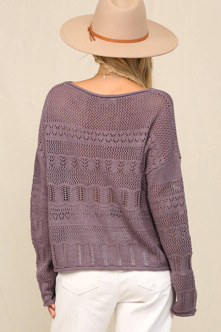 Sweater In Pointelle With Dolman