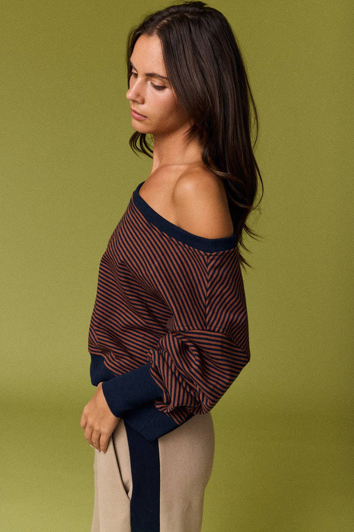 Amira Striped Lounge Sweatshirt