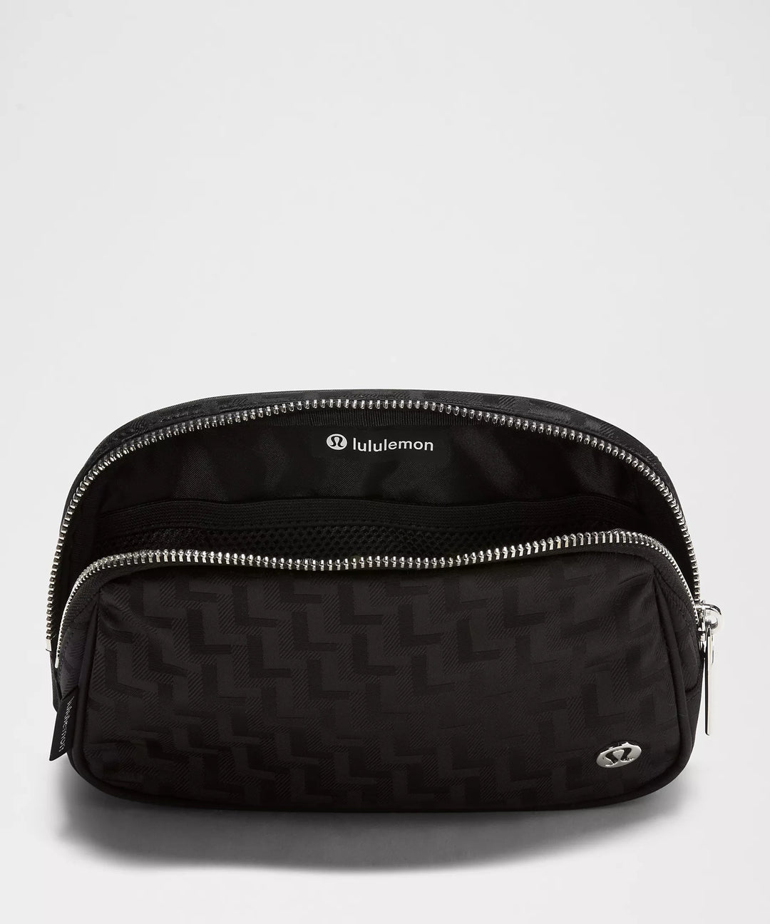 lululemon everywhere belt bag black with white logo Lululemon Everywhere Belt Bag 1L *L Monogram Jacquard – Your Journey Health Club