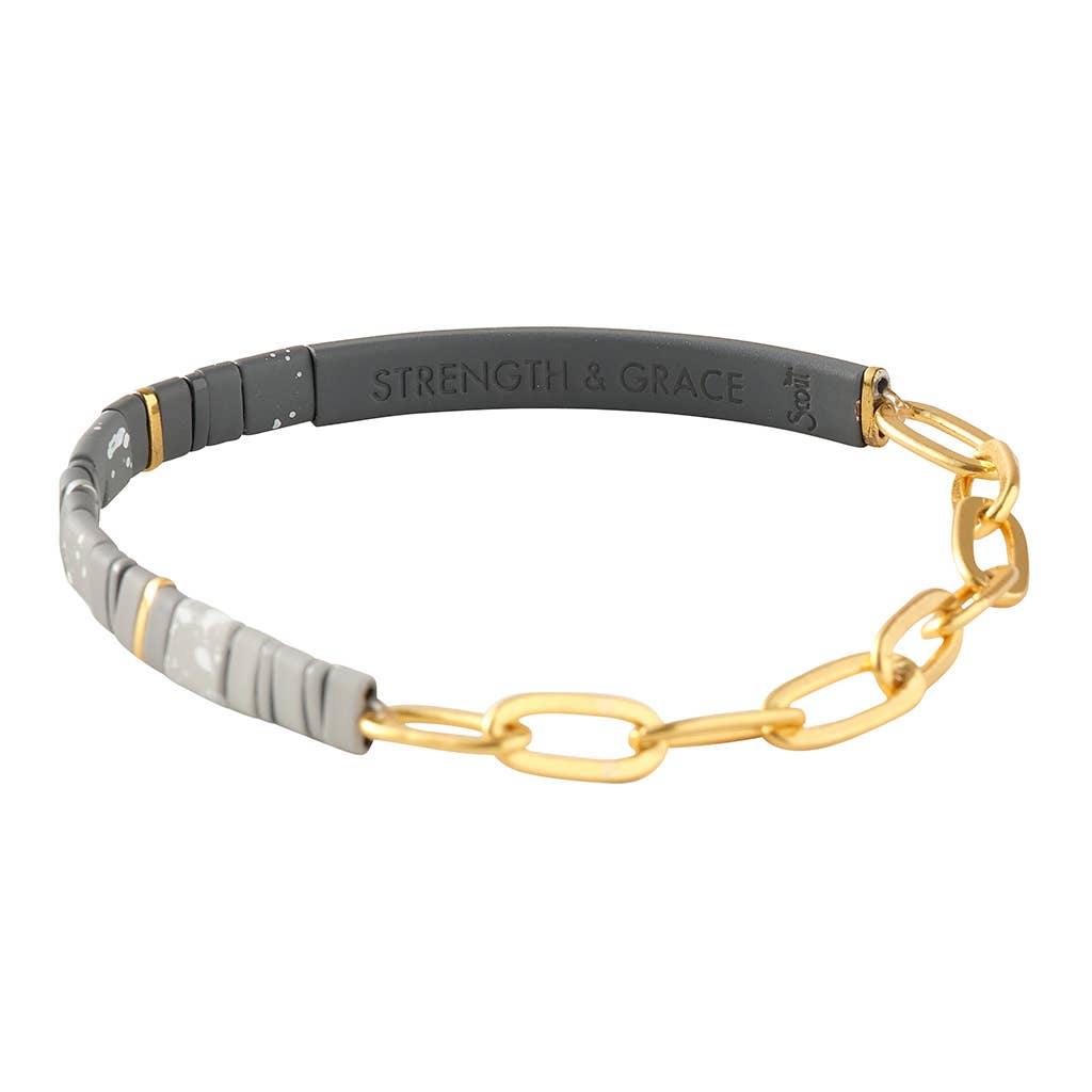 Good Karma Ombre w/Chain Bracelet - Strength & Grace Charcoal