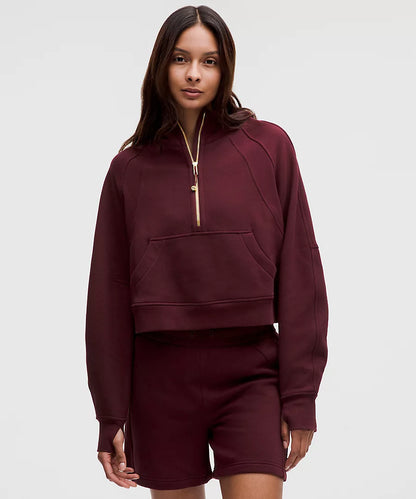 Scuba Oversized Half-Zip Hoodie/ Funnel Neck