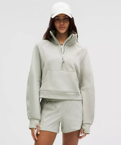 Scuba Oversized Half-Zip Hoodie/ Funnel Neck