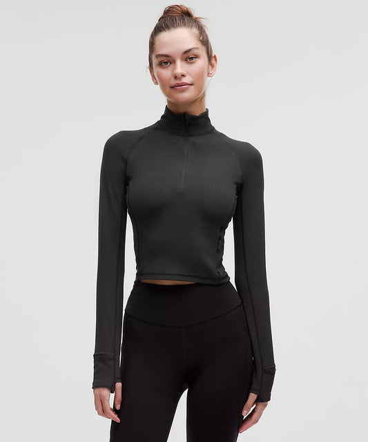 It's Rulu™ Run Ribbed Cropped Half Zip