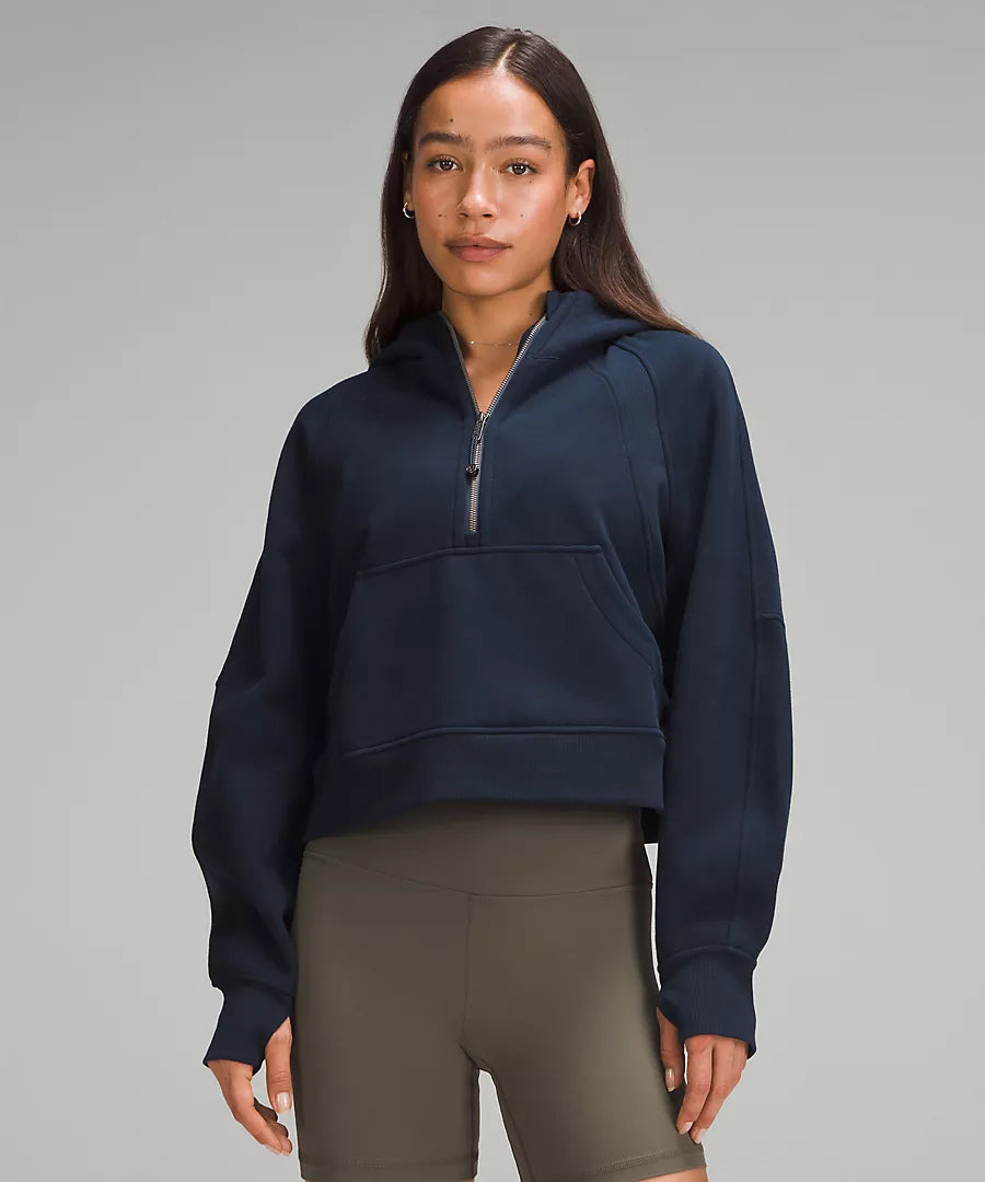 Scuba Oversized Half-Zip Hoodie/ Funnel Neck