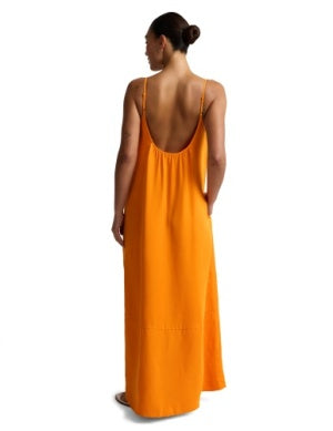Beyond Yoga Sunkissed Cupro Maxi Dress Bright Citrus