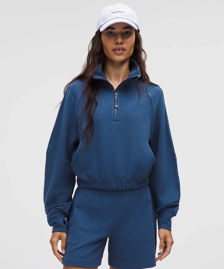 lululemon Scuba Cropped Funnel-Neck Half Zip *Waffle
