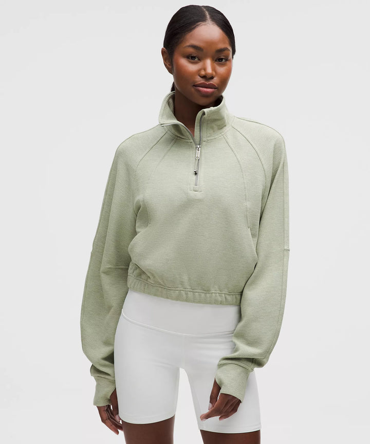 lululemon Scuba Cropped Funnel-Neck Half Zip *Waffle