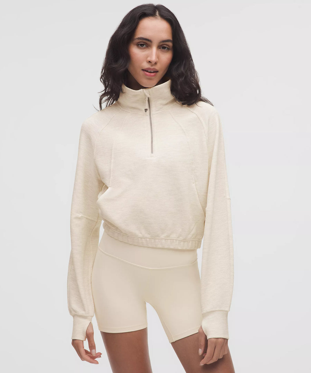 lululemon Scuba Cropped Funnel-Neck Half Zip *Waffle