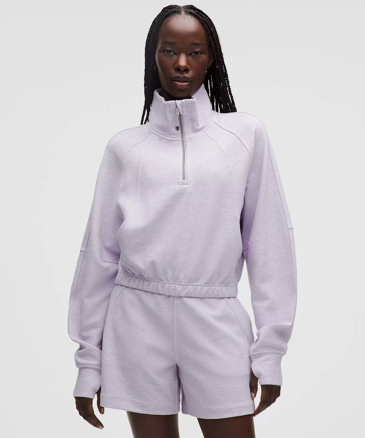 lululemon Scuba Cropped Funnel-Neck Half Zip *Waffle
